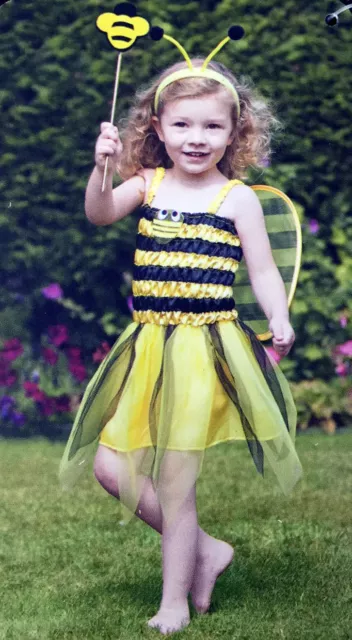 New Girls Toddler Bumble Manchester City Bee Fancy Dress Costume Age 2 - 4 Years