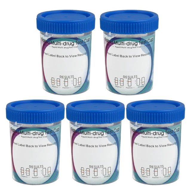 Fast  Accurate 12 Panel Drug Test - 5 Pack Cups for AMP COC THC  More