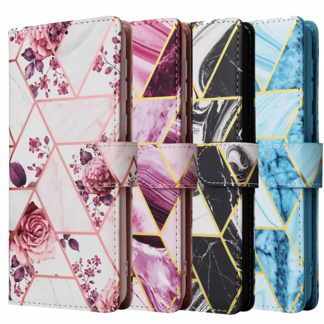 Marble Leather Wallet Flip Case Cover For Samsung Galaxy A12 A22 A52s S21 S20 FE