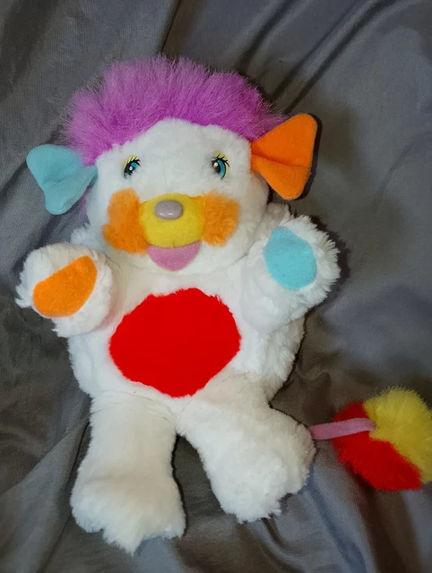 Mini Peluche Popples rouge jaune année 1986