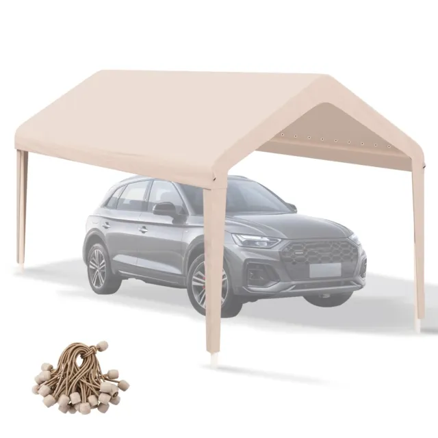 Carport Canopy 12'x20' Heavy Duty Replacement Cover, Garage 12x20FT, Beige