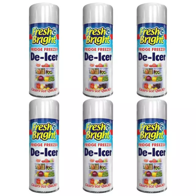 6 x Fridge Freezer De Icer Spray Defrost Ice Quickly Anti Bacterial Deicer 200ml 2