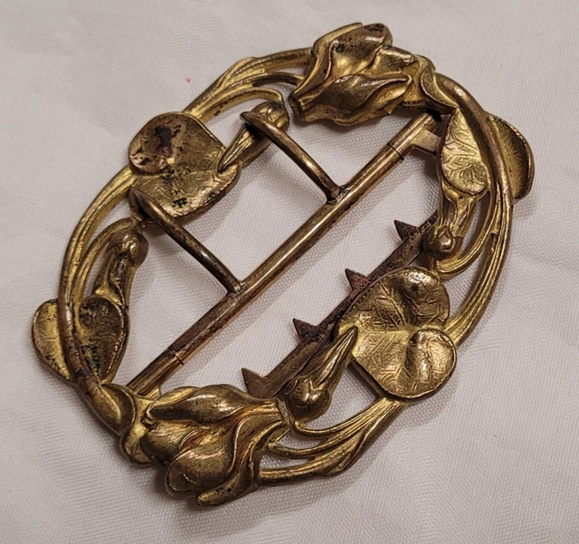 ANCIENNE BOUCLE DE Ceinture Art Nouveau Laiton Dn EUR 48 00 PicClick FR