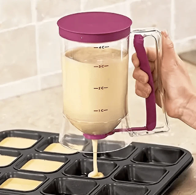 900ml Batter Dispenser DIY Muffin Cupcake Pancake Kitchen Measuring Baking Tools