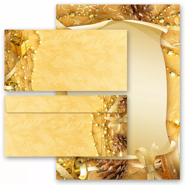 Motiv-Briefpapier-Set FROHE WEIHNACHTEN 20-tlg. Set - DL (ohne Fenster)
