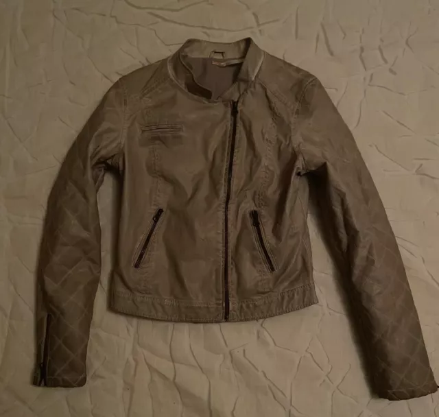 FREE PEOPLE Vegan Faux Leather Biker Jacket Sz. 8