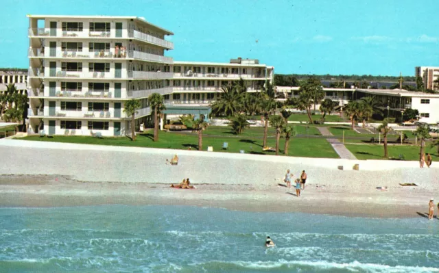 Vintage Postcard Coral Reef Motor Inn Gulf Mexico St. Petersburg Beach Florida