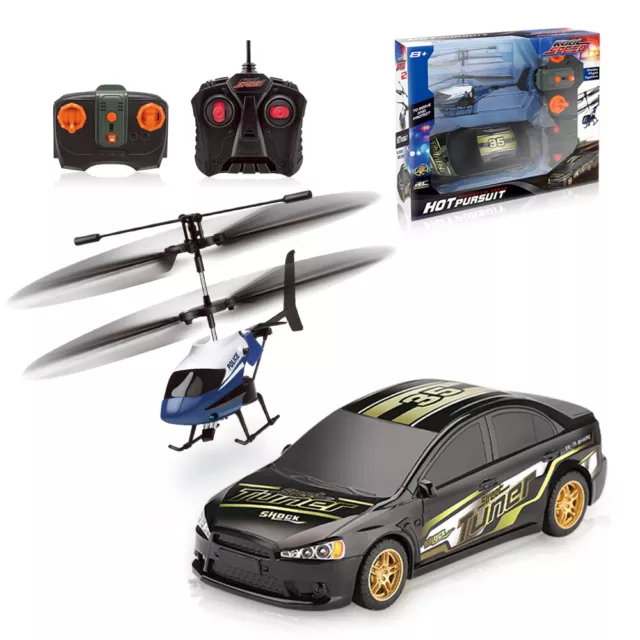 Protect & Serve Hot Pursuit Set; I/R Police Helicopter & R/C Street Street Car