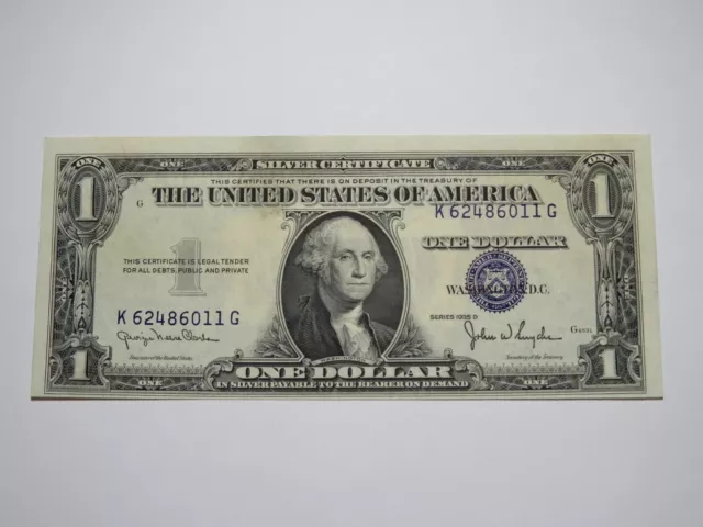 $1 1935 Silver Certificate Shifted Third Printing  Error Bank Note Bill UNC++