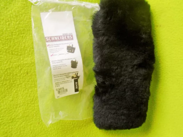 NEW Black MERINO SHEEPSKIN Noseband Liner For Best Friends Grazing Muzzle~USA