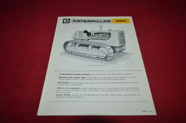 Caterpillar D9G Crawler Tractor Dozer For 1968 Dealer's Brochure DCPA11