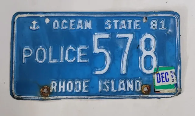 1981 RHODE ISLAND City Police License Plate 3 Digit ~ 578 ~ 🔥FREE SHIPPING🔥