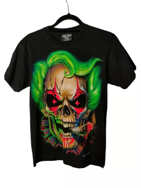 Camiseta ROCK CHANG Calavera Talla S 4D Nariz Metálica Anillo Brillo en la Oscuridad Camiseta Prenda para el torso