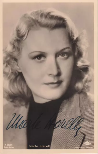 MARTE HARELL Original Autogramm signierte Ross Postkarte 30er Jahre