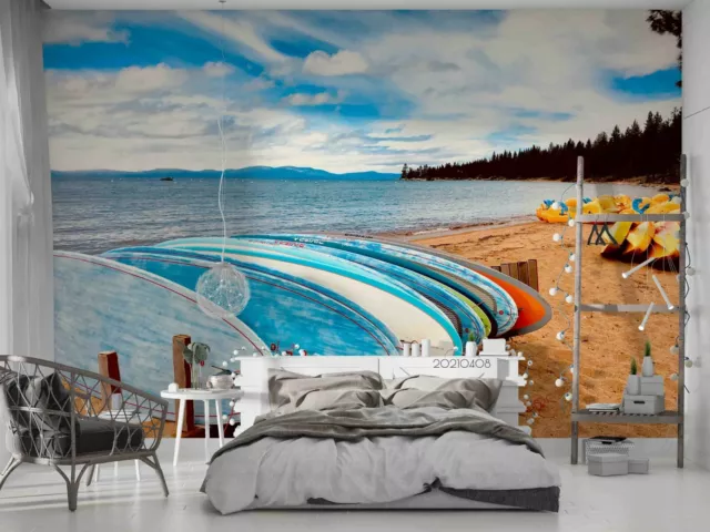 3D Beach Surf Board Wallpaper Wall Mural Removable Self-adhesive 243 3