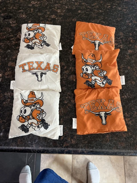 6 CORNHOLE BEANBAGS made w UNIVERSITY OF TEXAS LONGHORNS   by Bags