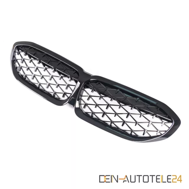 KÜHLERGRILL DIAMANT OPTIK NIEREN GRILL PASSEND FÜR BMW 3er G20 G21 GLANZ SCHWARZ