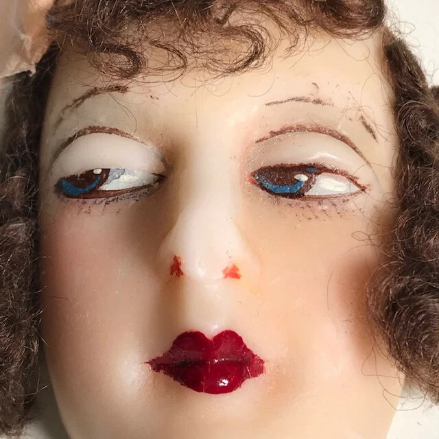 French Art Deco Stunning Boudoir Wax Doll Head
