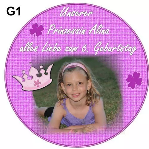 ♥ ESSBARES TORTENFOTO ♥ TORTENAUFLEGER ♥ FOTOTORTE ♥ OBLATE ♥ G1 Prinzessin