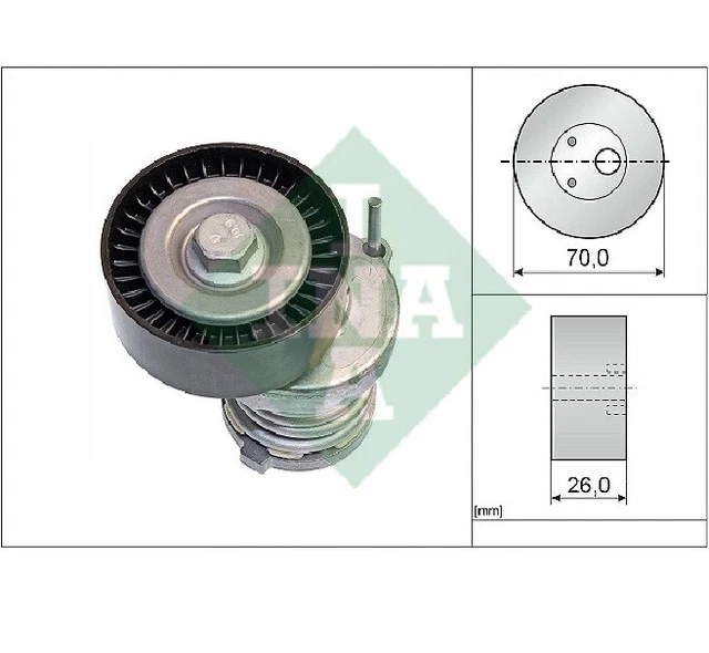 INA 534 0123 20 Galet tendeur de courroie d'accessoire pour Audi Seat VW Skoda