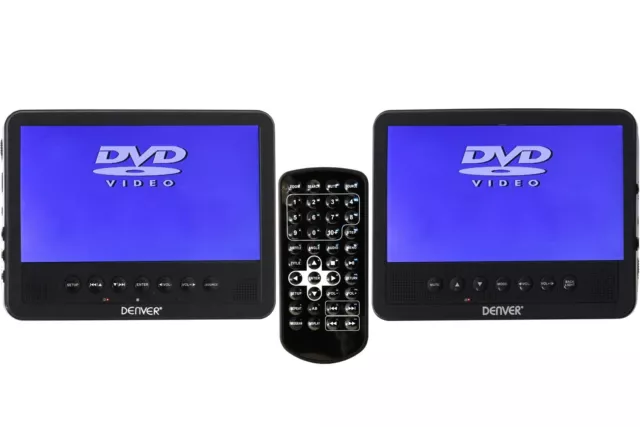 Tragbarer DVD Player Denver MTW-756 2 x 7" 17,8 cm LCD Bildschirm 16:9 USB Auto