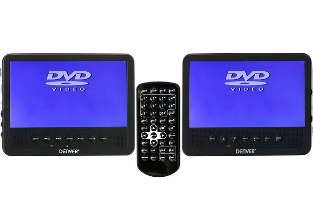 Tragbarer DVD Player Denver MTW-756 2 x 7" 17,8 cm LCD Bildschirm 16:9 USB Auto