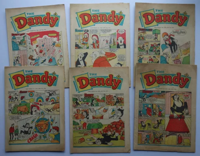 Dandy comic #1261,1276,1338,1345,1379,1380 (1966-1968) GD