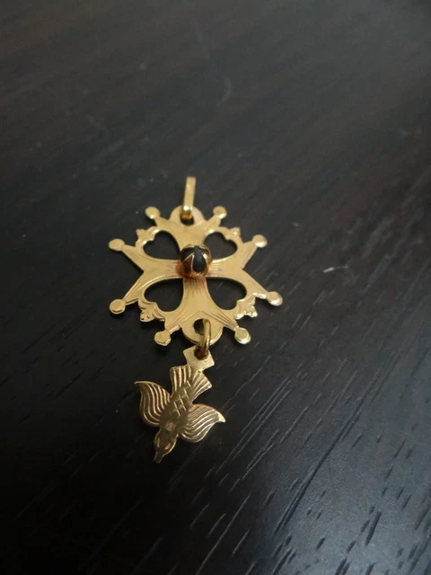 Pendentif Croix Protestante Plaqué Or - Neuf Avec étiquette - Marque OxcmoBijoux