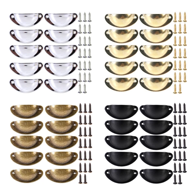 10x Antique Drawer Cabinet Furniture Cupboard Kitchen Door Pull Handle Cup lp 2