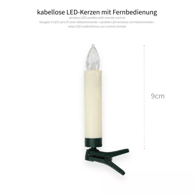 20er-Set LED-Kerzen Weihnachtsbaum-Beleuchtung Kabellos mit Fernbedienung XMAS 2