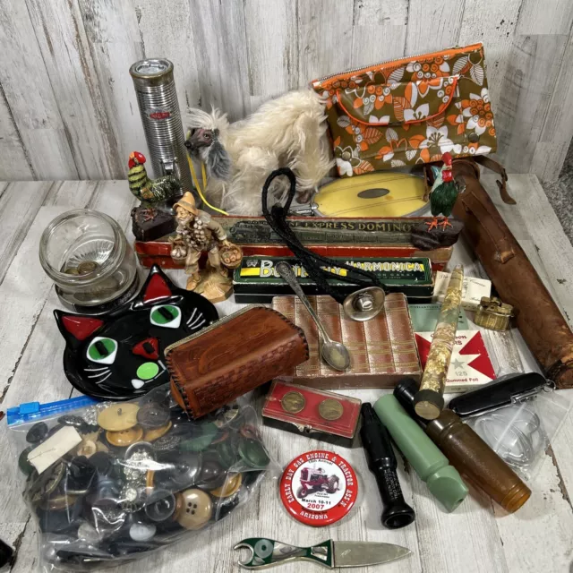 Large JUNK DRAWER Lot of Asstd. Vintage Treasures, Trinkets, & Misc Items