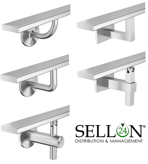 Set Main Courante V2A Inox Murale Rampe Support Mural Escalier Ensemble