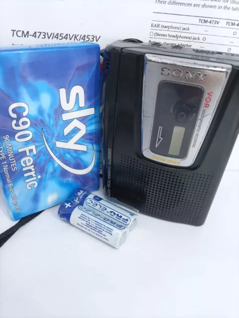 Sony TCM-453V Pressman Sprachrekorder Standard Kassette Diktiergerät Diktieren VOR