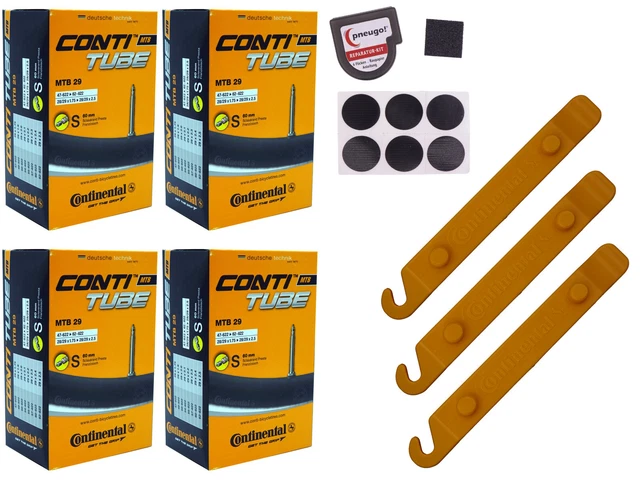 2 Camere D'Aria Continental Per Mountain Bike 29 Pollici, Valvola Schrader, Adatte Per Pneumatici Da 1.75 A 2.5, Butile, ETRTO 47/622, Ricambio Bici