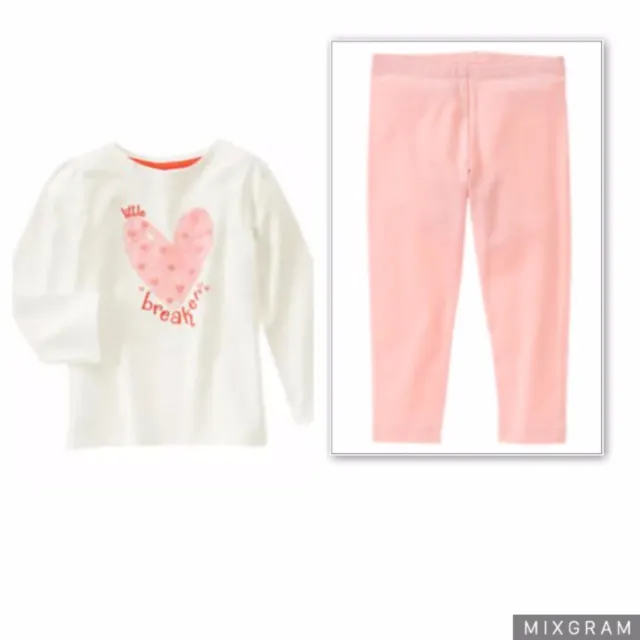 Bambini Gymboree Rosa da Bianco Piccolo Cuore Breaker Camicia & Pantaloni Set