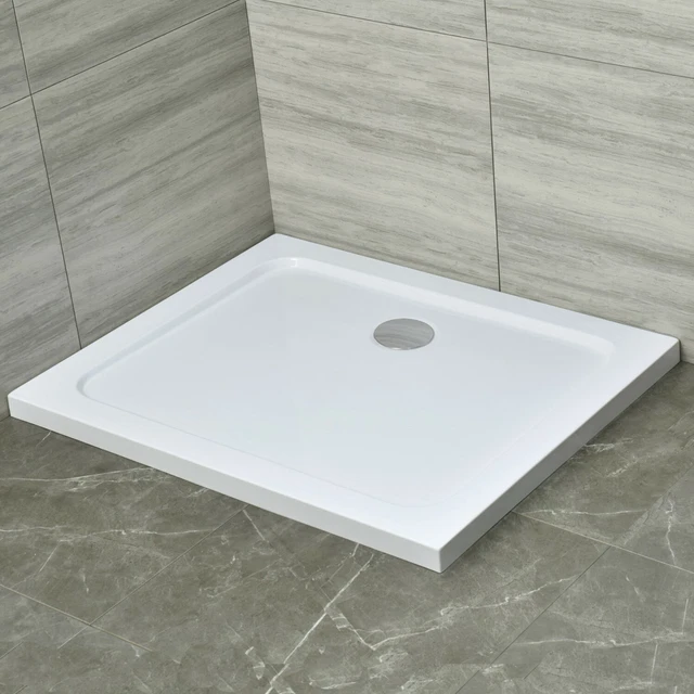 Bac De Douche Portable Pliable 80x80 Cm - Pour Camping, Van, Extérieur - Avec Tuyau De Vidange Amovible