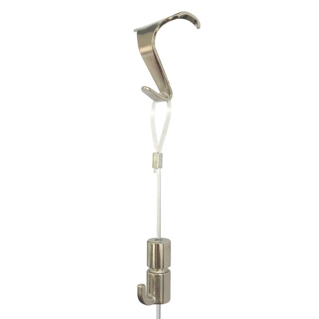Picture Rail Hanging Set Moulding Hook, Perlon Loop Cord & Adjustable Slider