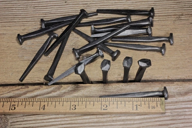 2" Rose head 20 nails antique square wrought iron vintage rustic Decorative look