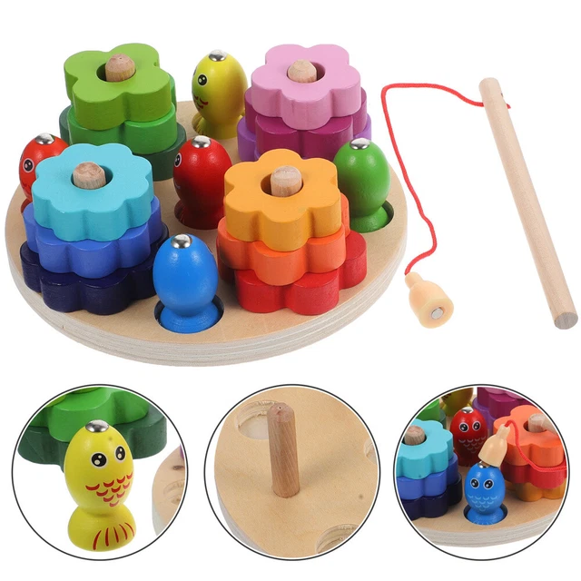MONTESSORI TOYS FOR 2 Year Old Fishing Sleeve Column Kids Agility