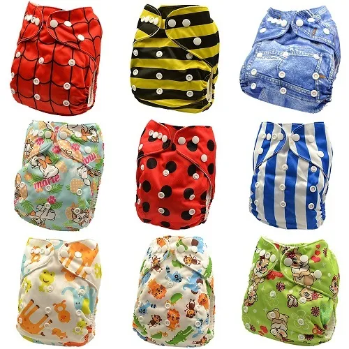 Reusable Washable Baby Cloth Nappy Nappies Diaper Waterproof Surface Free Insert 3