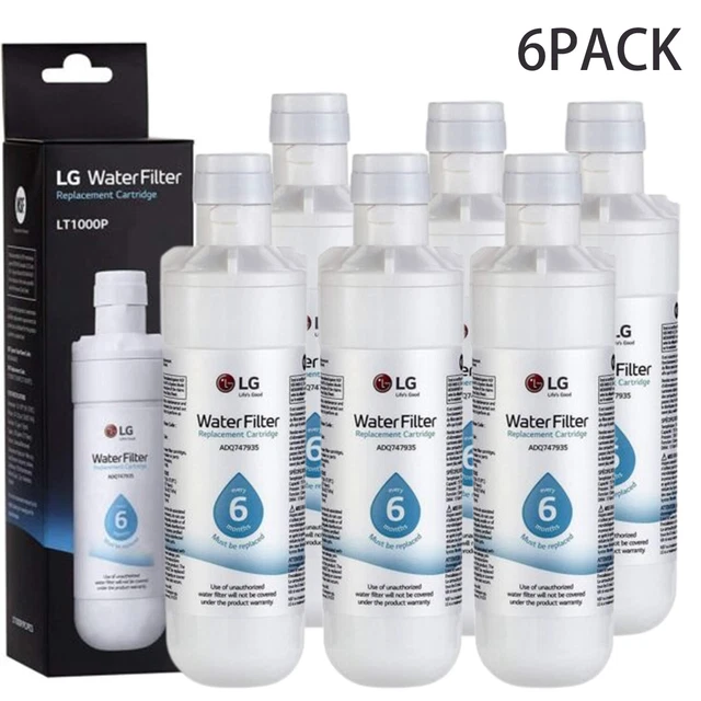 6 PACK FRIDGE Refrigerator Refresh Water Filter for LG LT1000P NSF42
