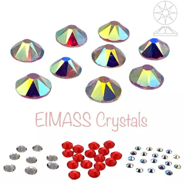 Flat Back Gems, EIMASS® Exquisite 8898 Range Hot Fix Star Cut Glass Crystals