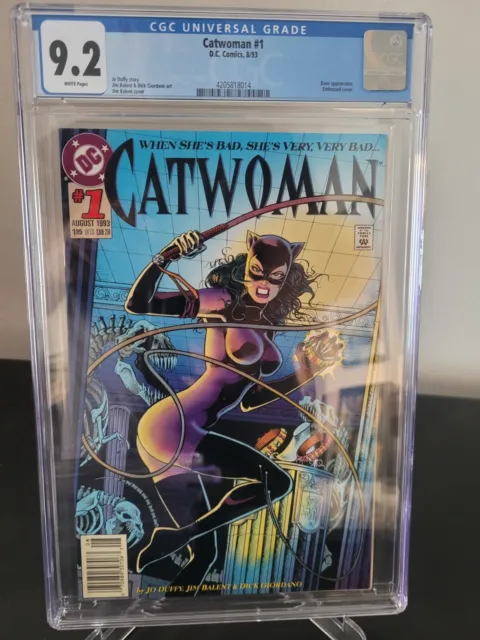 Catwoman #1 Cgc 9.2 Graded Dc Comics 1993 Embossed Jim Balent Cover & Art