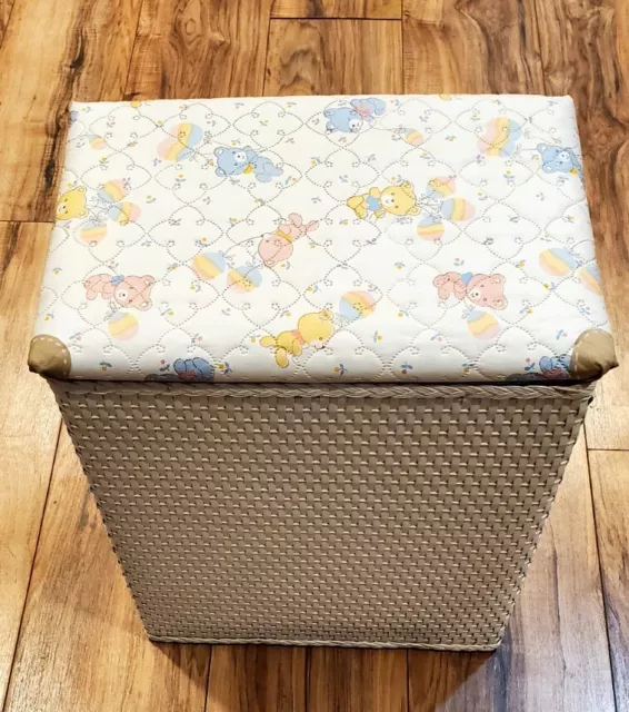 VTG Baby Hamper Laundry Basket Teddy Bear Nursery Decor Badger Basket Co Balloon