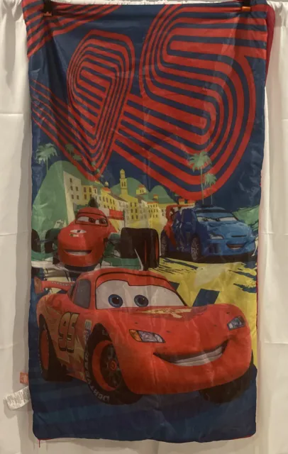 "Disney Pixar Cars 2 Saco de dormir para niños Alfombra de cama Lightning McQueen 55x30"