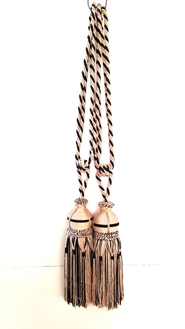 Pair (2) of Large Tassel Rope Tieback Holdback Window Curtain Drapery