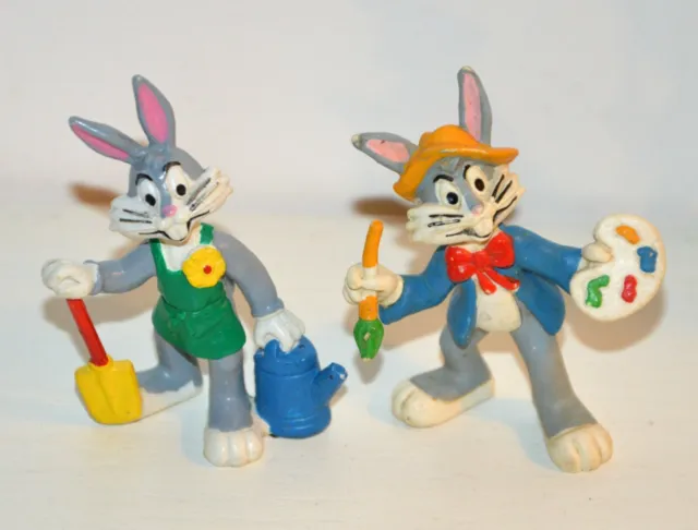 Lot 2 anciennes figurines BUGS BUNNY Warner Bros Bully vintage 80 1983