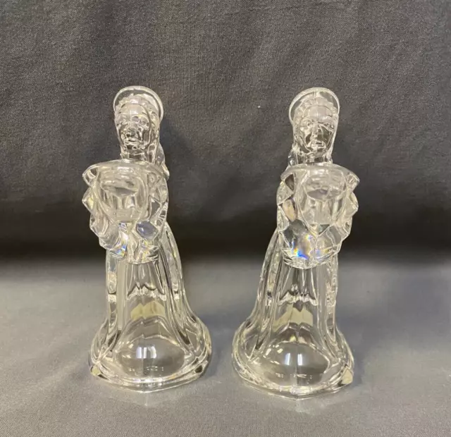 Marquis Waterford Crystal Angel Candle Stick Holder Figurine's Set of 2 Germany