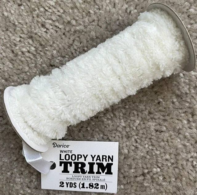 Limpiadores de tuberías artesanales Darice BLANCO borde de hilo loopy 2 yardas (1,82 m)
