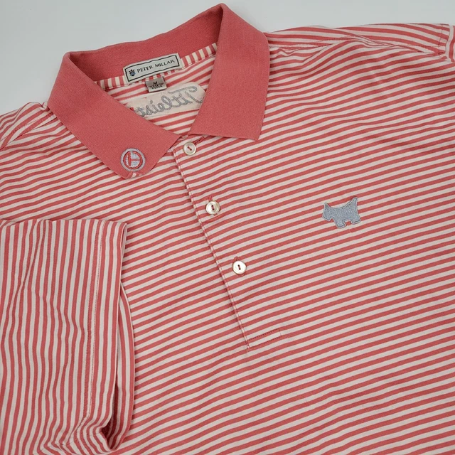 Peter Millar Scotty Cameron Titleist Men's M Medium Salmon Stripe Polo Shirt